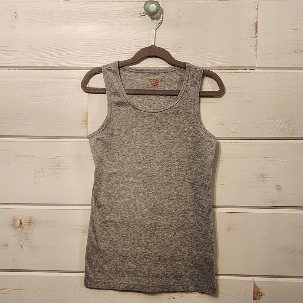 Cat & Jack Light Gray Heathered Tank Top L (10/12)